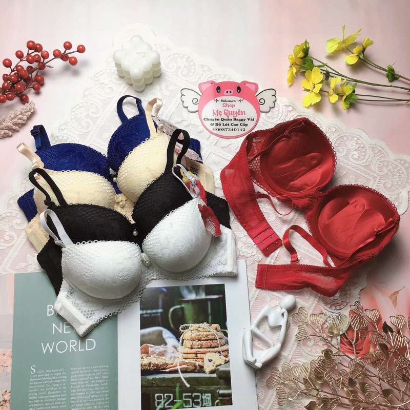 Áo lót nữ ren mềm có gọng mút nâng 5cm tạo khe gợi cảm, áo ngực nữ mềm mại thoáng mát tôn vòng 1 cho nàng 8077