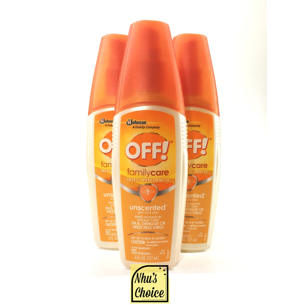 Xịt chống muỗi OFF! FamilyCare Insect Repellent IV Unscented, 6 fl oz