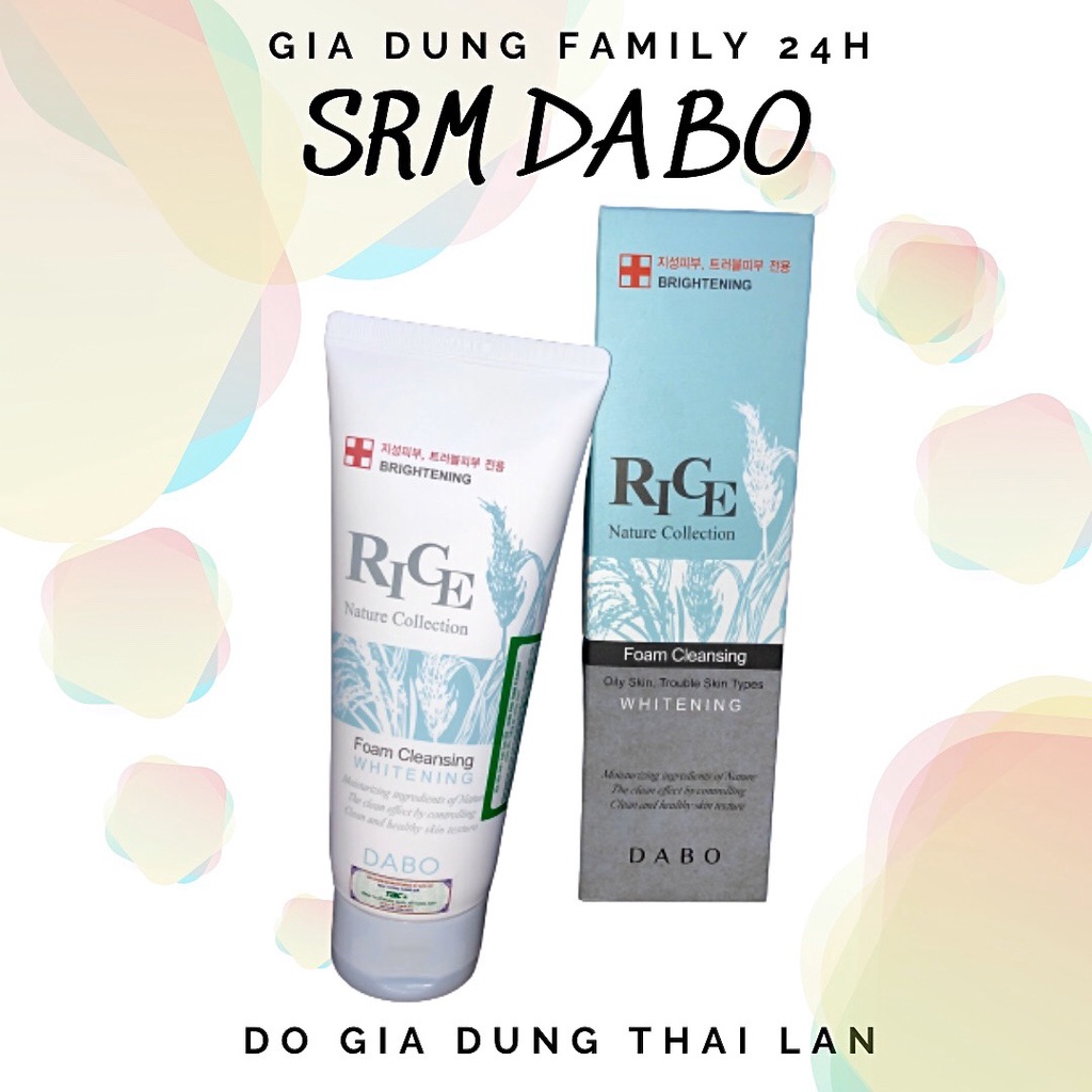 Sữa rửa mặt gạo trắng da Dabo - Sữa rửa mặt hỗn hợp Rice 150ml