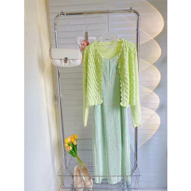 Set Đầm Và Áo Khoác Cardigan Chống Nắng Phong Cách Mới