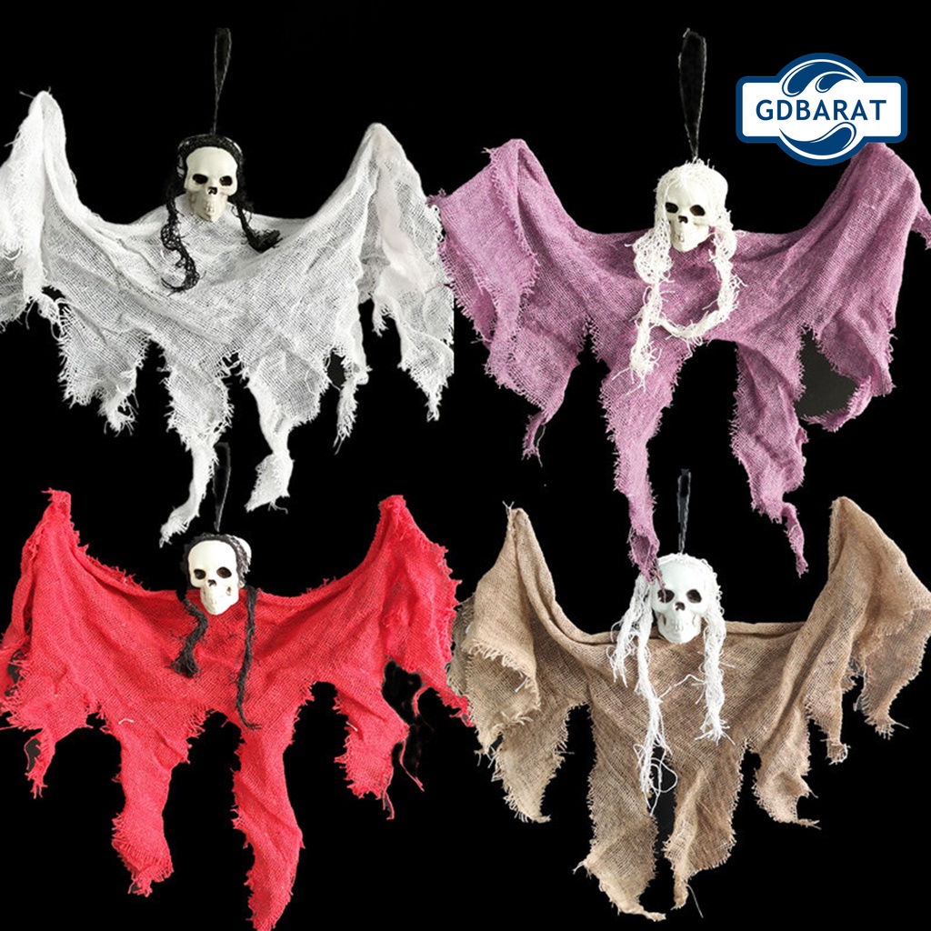 Phụ Kiện Trang Trí Halloween Hình Đầu Lâu Bằng Vải Treo Tường