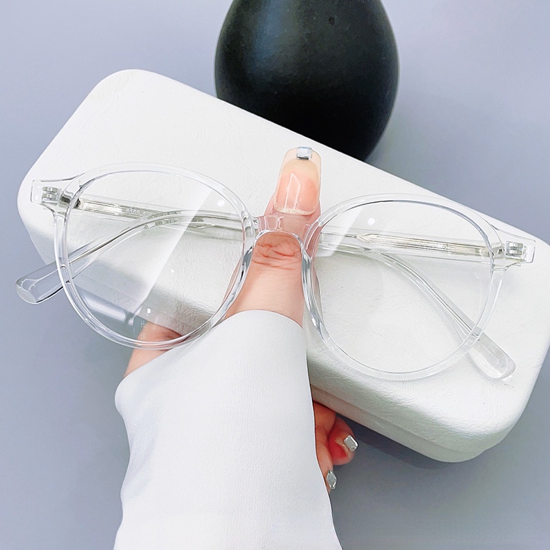 Mắt Kính Gọng Tròn Trong Suốt Chống Ánh Sáng Xanh Kiểu Cổ Điển