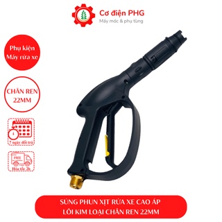 Súng rửa xe áp lực cao lõi kim loại ren 22mm dùng cho máy rửa xe| Súng áp lực | Máy rửa xe cao áp