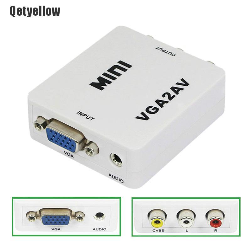 Bộ Chuyển Đổi Âm Thanh Kỹ Thuật Số Mini 1080p Vga Sang Rca Av Tv Cvbs Cho Pc Laptop