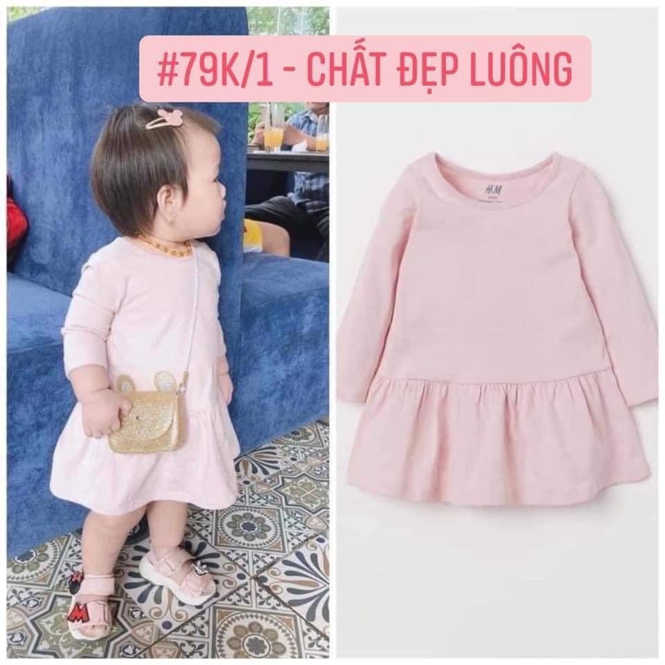 Váy đầm bé gái nỉ cá chất cotton dáng đuôi màu hồng xuất dư cao cấp JIMADO SL1972