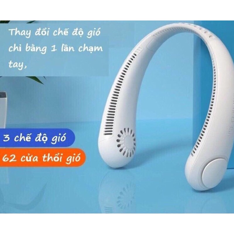 Quạt mini đeo cổ không cánh Bladeless Neck Cooler , hàng chính hãng bh 12 tháng ,Model mới 2021 hot hè năm nay. Tiện lợi