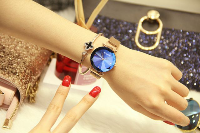 (Thanh lý 289k-&gt; 189k) Đồng Hồ Nữ 8053TL Dây Thép Lụa Nam Châm Cao Cấp Chính Hãng