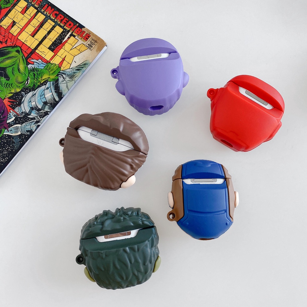 Vỏ Bảo Vệ Hộp Sạc Tai Nghe AirPods3 2021 / 3 / 3 Họa Tiết Captain America / Iron Man / Thanos Marvel Hero 3D Độc Đáo Thời Trang Ốp