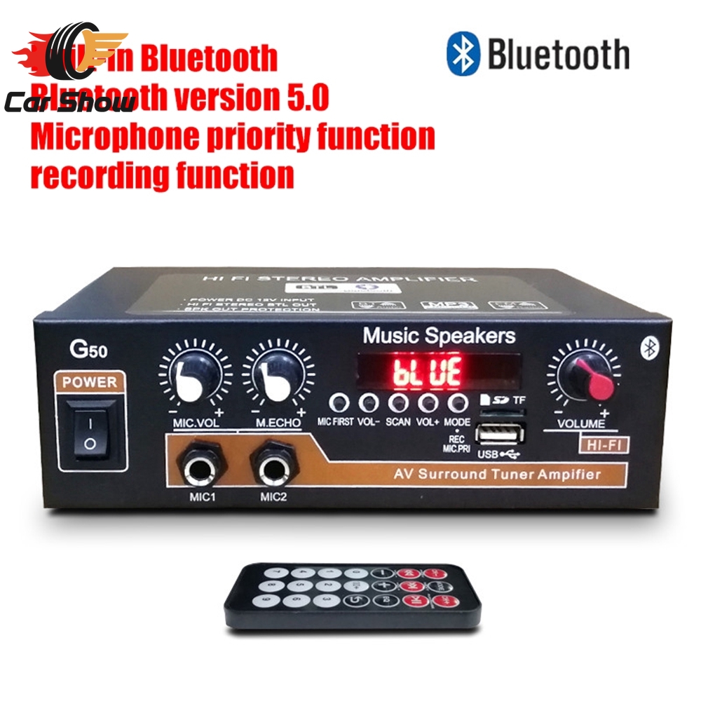 【Ready Stock】800W Bluetooth 5.0 HiFi Digital Power Amplifier with Remote Control Car Audio Amplifiers Amplifier with Bluetooth Amplifier with Speaker  Amplifier Bluetooth  Car Amplifier  Power Amplifier  Mini Amplifier  12v Amplifier with Bluetooth