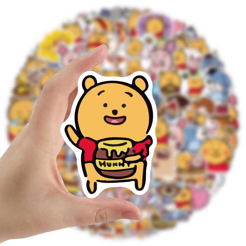 100 miếng dán trang trí hình hoạt hình chống thấm nước cho laptop/guitar điện thoại/vali/guitar gồm 18 kiểu