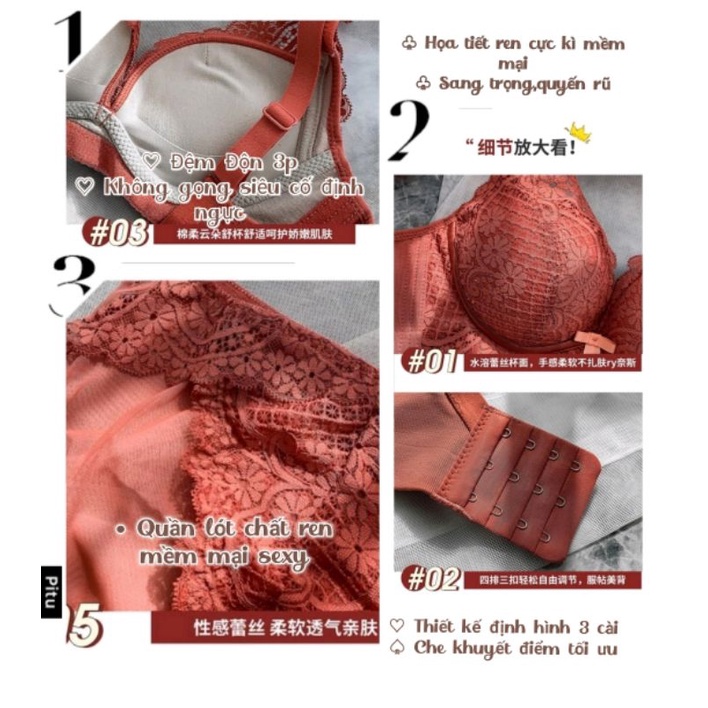 Bộ Đồ Lót Ren Định Hình Không Gọng 3p Đệm Siêu Mềm - Che Khuyết Điểm Tối Ưu | BigBuy360 - bigbuy360.vn