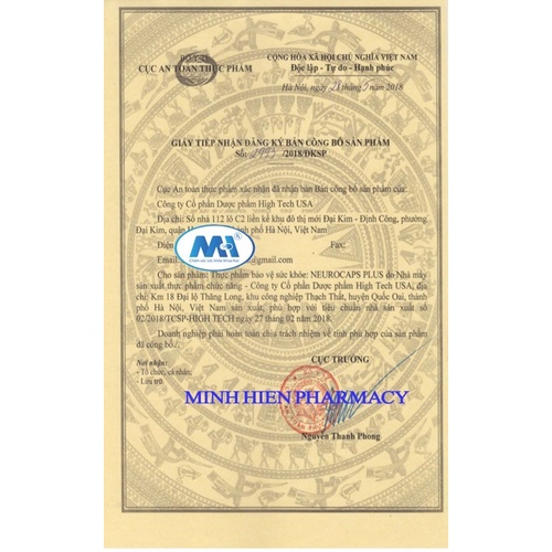 Bổ não NEUROCAPS PLUS-Giải Pháp Cho Não, giảm đau đầu, hoa mắt chóng mặt, mất ngủ thường xuyên( hộp 30 viên