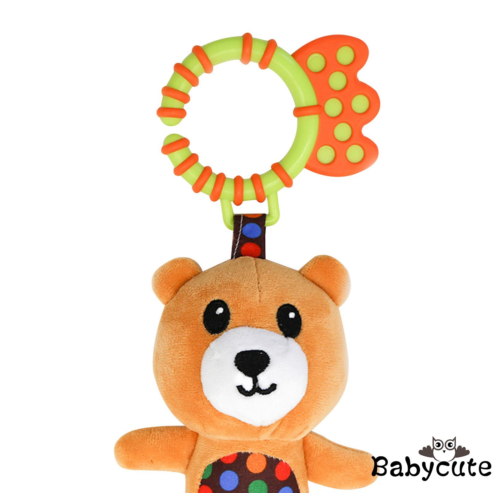 B-BBaby Hanging Toys Stuffed Animal with C-Clip Ring Activity Development Toy for Crib Stroller Carseat Decoration