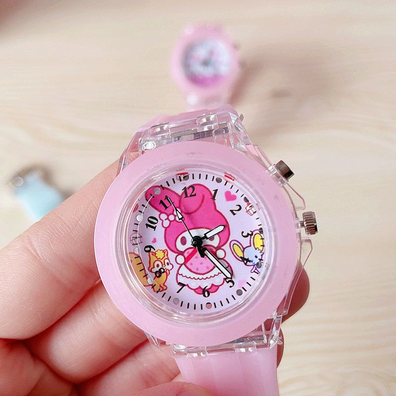 Đồng Hồ Thạch Anh Dạ Quang In Hình Kuromi Junior Hoạt Hình Đáng Yêu Cho Học Sinh Trung Học