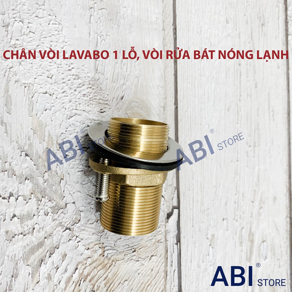 Chân bắt vòi lavabo 1 lỗ, chân vòi rửa bát nóng lạnh đồng dày đẹp cao cấp