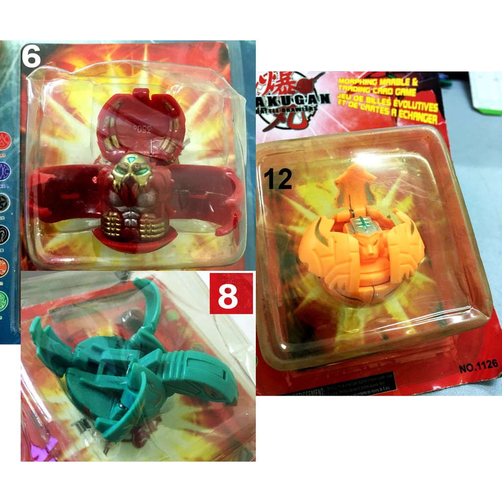 Bộ 3 cái đồ chơi bakugan, khách chọn 3 trong 4 mẫu số 8,9,10,12 như hình chi tiết. bakugan3