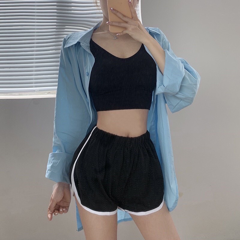 COMBO 3quần SORT THUN VIỀN NỮ hót chất thun cotton mềm mịn 40-55kf