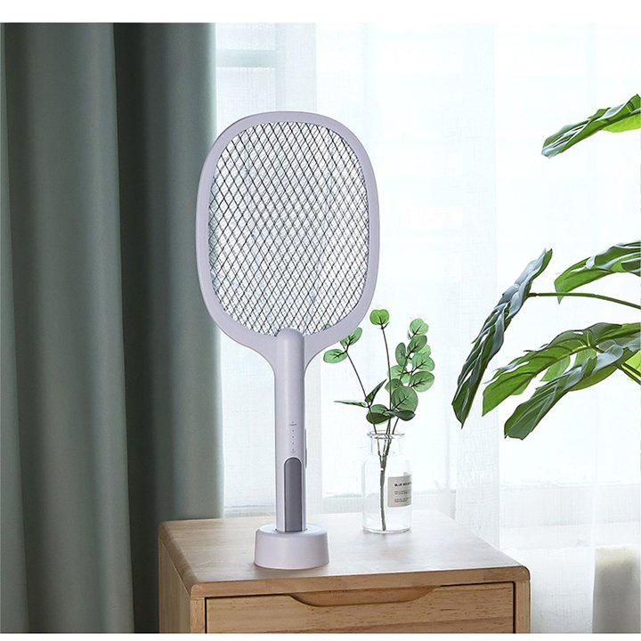 Vợt Bắt Muỗi Cao Cấp Có Khay Đựng Tiện Lợi 2 Chế Độ, Thiết Kế Chống Giật, Chống Chập