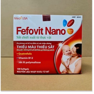 Fero Nano bổ sung sắt ,Acid folic cho cơ thể mà không bị nóng (hộp 100v)