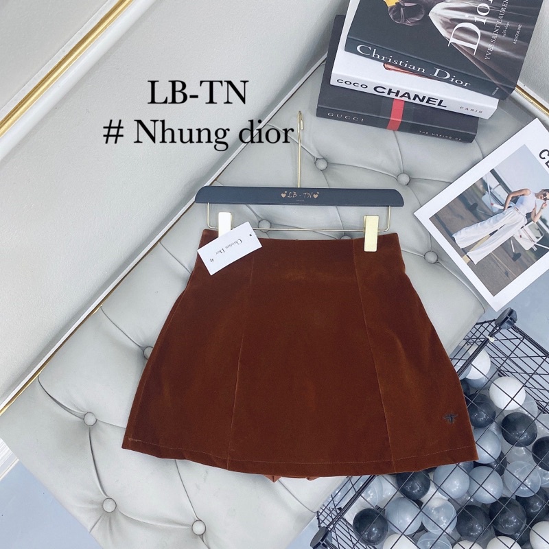 Chân váy chữ A NHẬT LINH chân váy nhung thêu ong sang chảnh hottrend - CV509