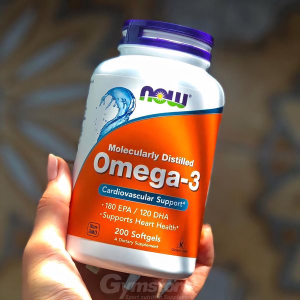 Viên dầu cá NOW Omega-3 1000mg Fish Oil, 180 EPA/ 120 DHA nhập khẩu Mỹ - Gymstore