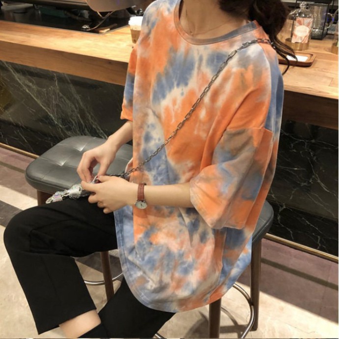 Áo Thun Tay Lỡ Form Rộng Loang Màu Siêu Hot🍁 Unisex nam nữ đều mặc được | BigBuy360 - bigbuy360.vn