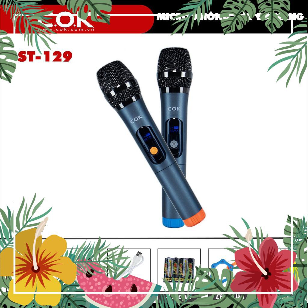 Micro karaoke không dây COK ST-129 - Bảo hành 06 tháng - 1 đổi 1 trong vòng 7 ngày dùng cho amply hoặc loa kéo