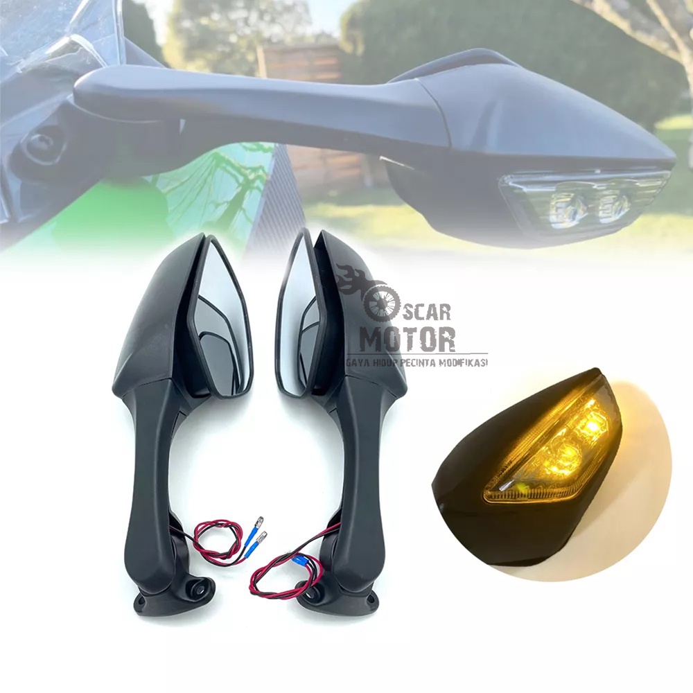 YAMAHA Gương Chiếu Hậu Có Đèn LED Xi Nhan Chuyên Dụng Cho Xe Mô Tô CBR 150 Kawasaki NINJA ZX 10R
