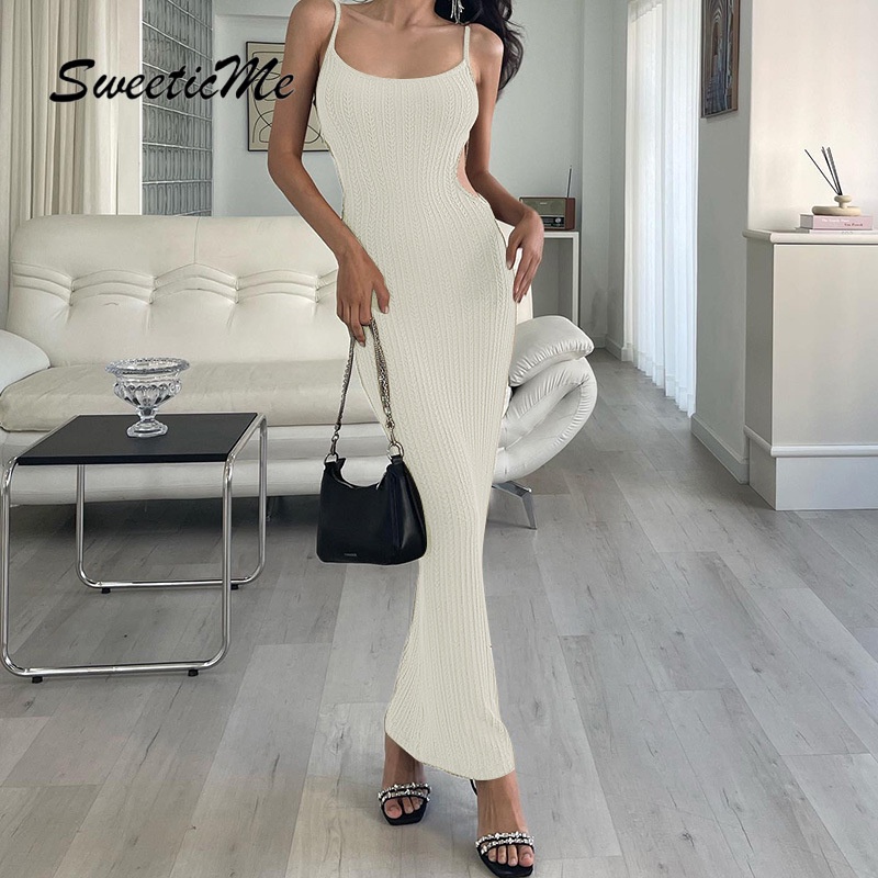 Đầm Dây Hở Lưng Dáng Ôm Phong Cách Quyến Rũ Thời Trang Dành Cho Nữ