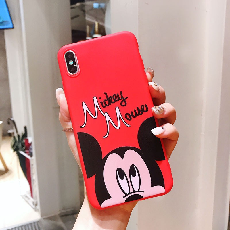 OPPO A3S A5S A7 F11 F9 R17 Pro F7 F5 A83 A79 A59 F1S A37 R15 Mickey Minnie Mouse Soft TPU Red Phone Casingvỏ điện thoại