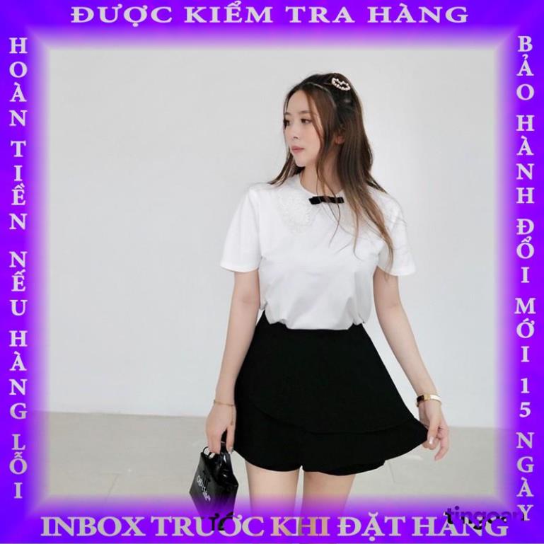 Quần váy cạp cao bèo 2 tầng chống nhăn đen tầng tingoan HAZE SKORT/BL(vải mới nhất T5/2022) buiduc