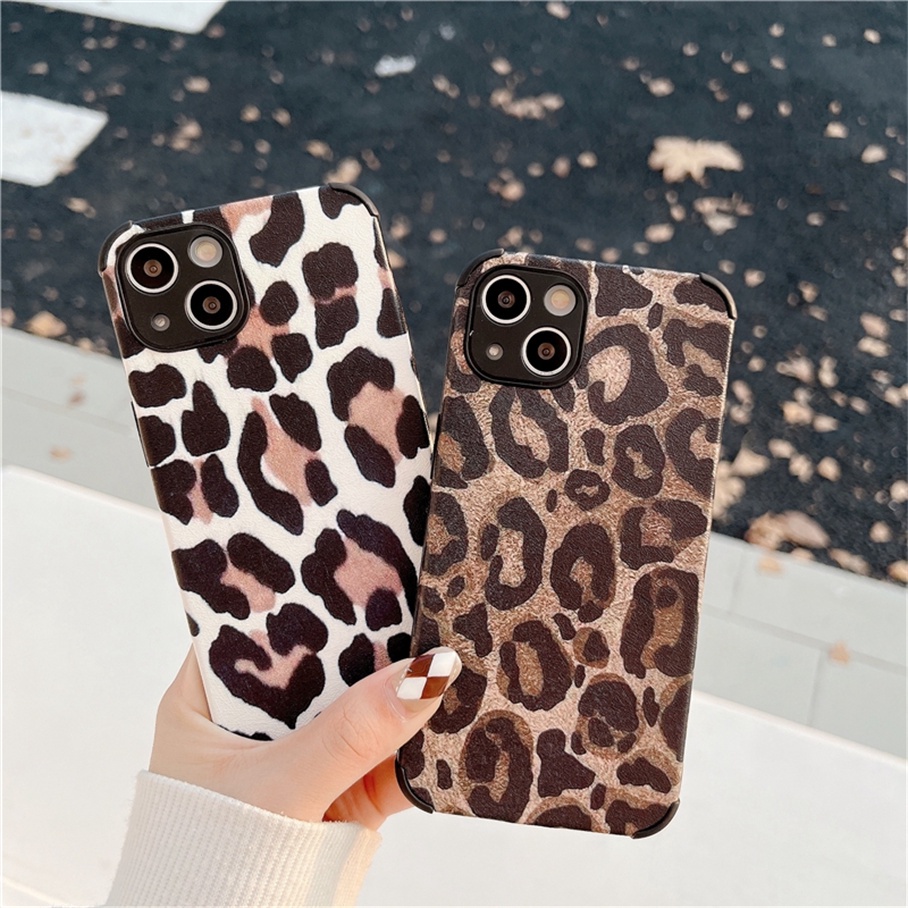 Ốp Điện Thoại Mềm Chống Rơi Họa Tiết Da Báo Cho iPhone 13 12 11 Pro Max SE 2020 X XR Xs Max 7 8 6 6s Plus