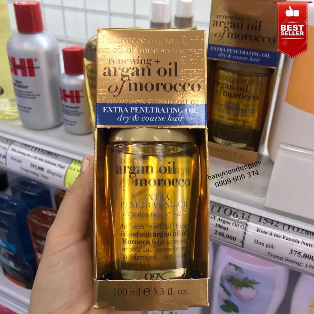 [HÀNG MỸ] Tinh Dầu dưỡng tóc OGX Renewing Argan Oil of Morocco Penetrating Oil