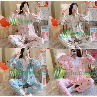 Bộ đồ bầu sau sinh cho con bú ti YUKATA KIMONO - Đồ bộ bầu đẹp mặc nhà - Quần áo bầu thời trang cho mẹ giá rẻ Bigsize