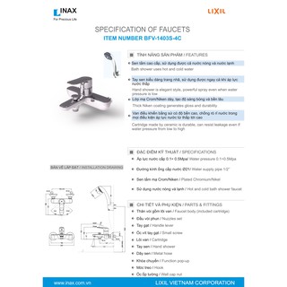 Vòi chậu nóng lạnh Inax LFV-1402S