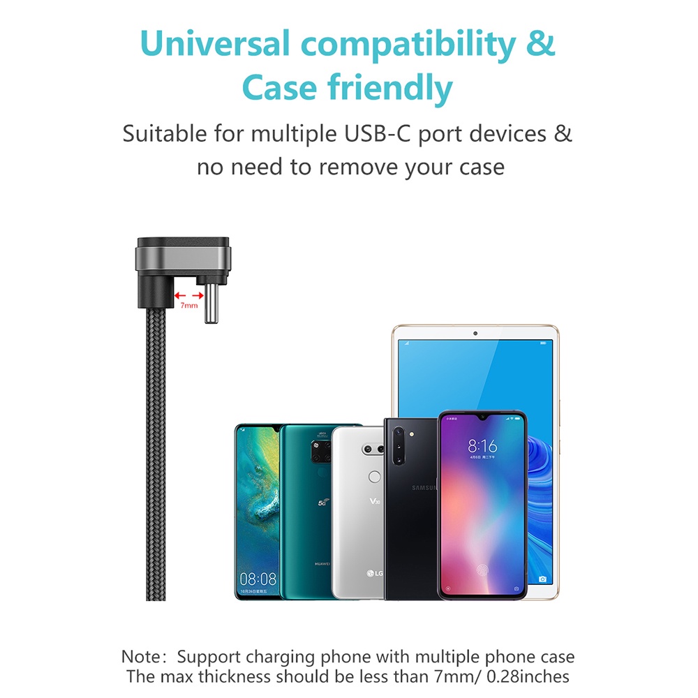 VIRWIR Dây Cáp Sạc Nhanh USB C 1M / 2M Chuyên Dụng Cho Huawei Xiaomi Samsung