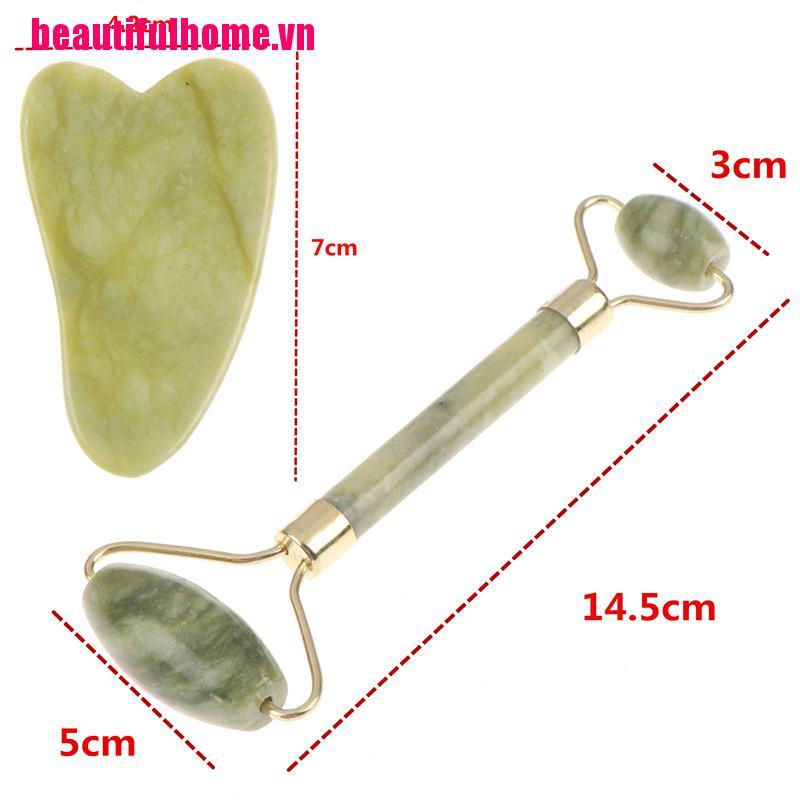 [Hàng mới về] Cây Lăn Mát Xa Mặt Bằng Đá Ngọc Bích Tự Nhiên