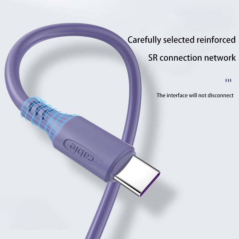 Dây Cáp Sạc Nhanh Usb Type C 5a 3 Trong 1 Bằng Silicon Mềm Cho Xiaomi Htc