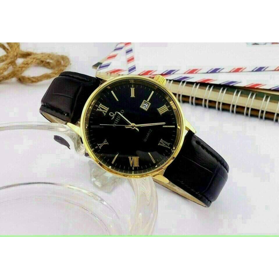 Đồng hồ nam dây da, đồng hồ đeo tay nam OSHRZO hàng chất lượng, giá siêu rẻ, thời trang công sở cho nam