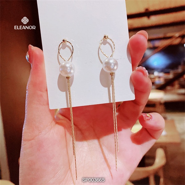 Bông tai nữ Eleanor Accessories ngọc trai nhân tạo dáng dài phụ kiện trang sức xinh