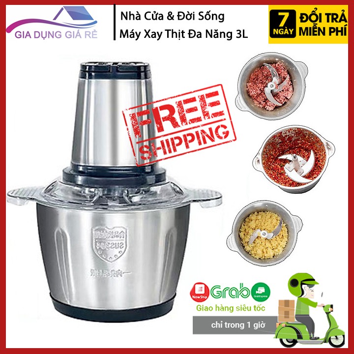 [ Rẻ Vô Địch ] Máy Xay Thịt Đa Năng, Cối Inox 4 Lưỡi, Công Suất 300W, Bảo Hành Lỗi 1 Đổi 1 Trong 7 Ngày.