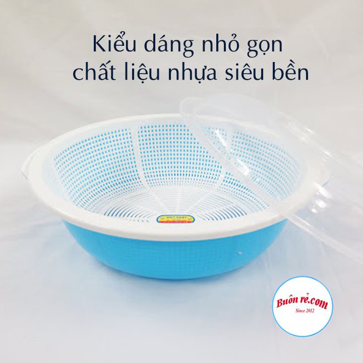 Rổ nắp bầu dục Việt Nhật, bộ rổ nhựa kèm chậu có nắp đậy rửa rau hoa quả hàng cao cấp tiện lợi (MS 3278-3279) -br 01254