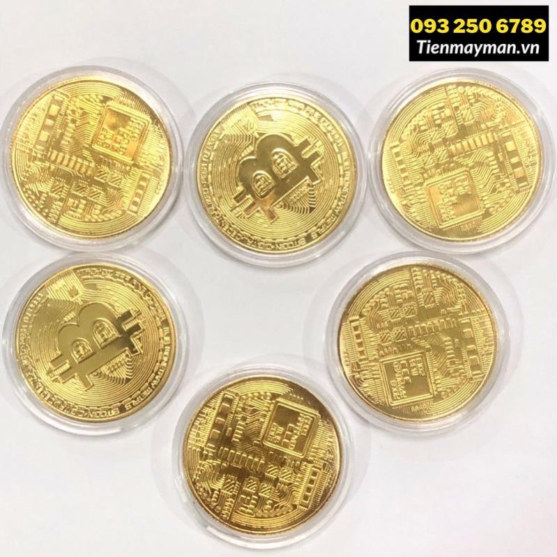 Đồng Xu Bitcoin Mạ Vàng May Mắn