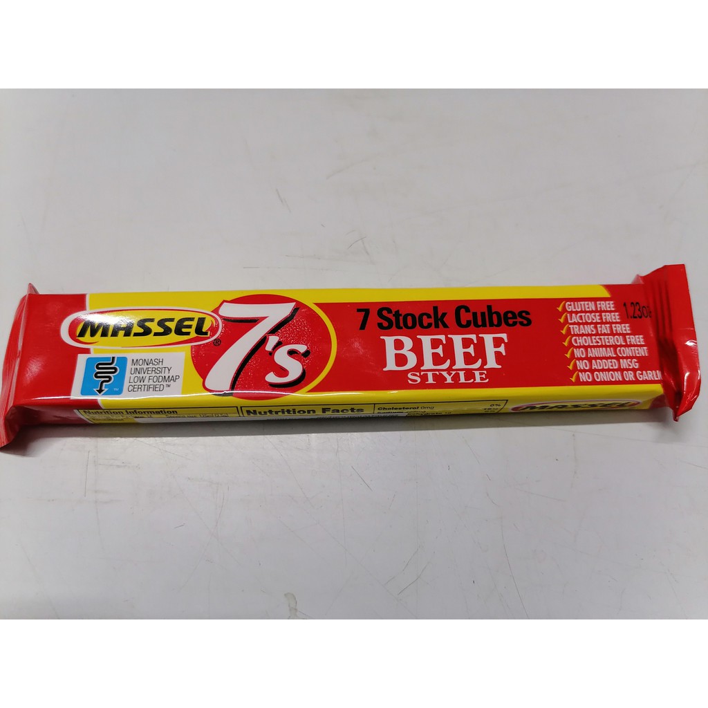 Viên Hạt nêm vị BÒ [Australia] MASSEL 7 Stock Cubes Beef Style (atv-hk)