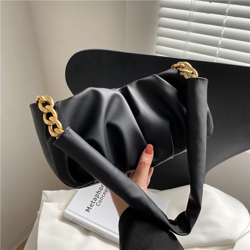 Túi Xách Đeo Vai Một Bên Vai Hình Vuông Cỡ Nhỏ Phối Dây Xích Phong Cách Phương Tây Cổ Điển Dành Cho Bạn Nữ