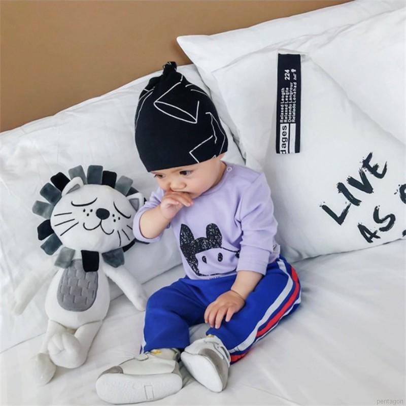 Mũ Cotton Họa Tiết Ngôi Sao Và Kẻ Sọc Cho Bé Sơ Sinh 0-2 Tuổi