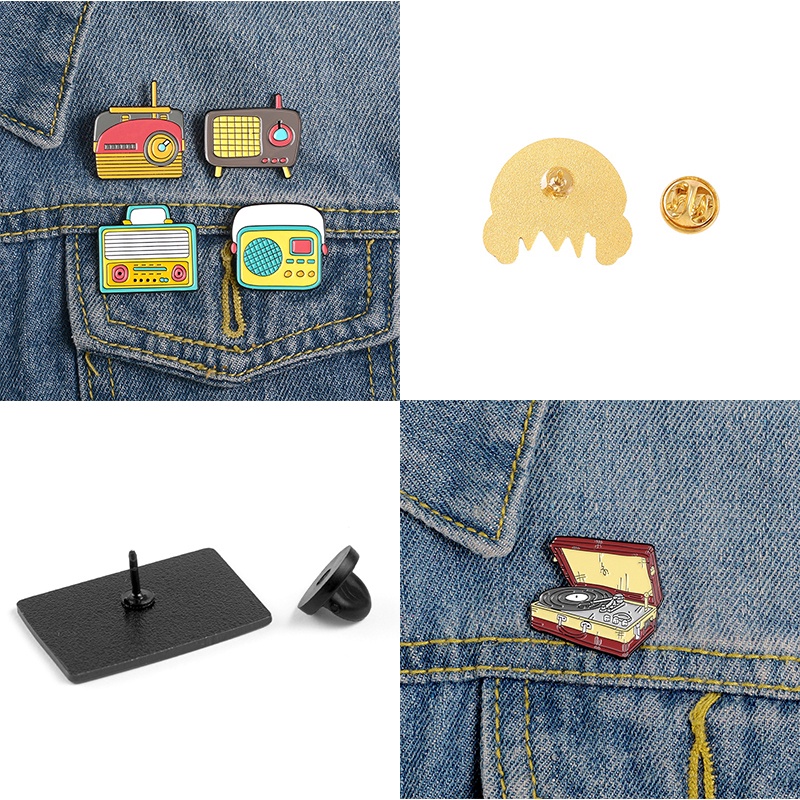 Ghim cài áo MISS ZOE tráng men phong cách DJ VINYL cổ điển dành cho những người yêu âm nhạc thập niên 90