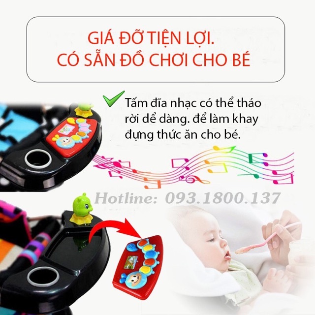  Xe Đẩy Cho Bé 2 Chiều 3 Tư Thế Gấp Gọn ♥️❣️ FREESHIP♥️❣️ Có Nhạc, Bàn Ăn