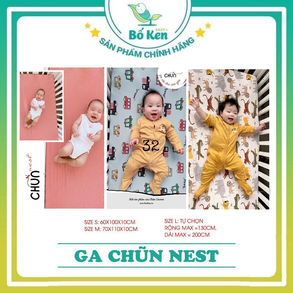 Shop Bố Ken Ga cũi Chũn Nest - Mềm mịn, co giãn, thấm hút tốt cho bé yêu - 100% Chính Hãng Chũn Cocoon