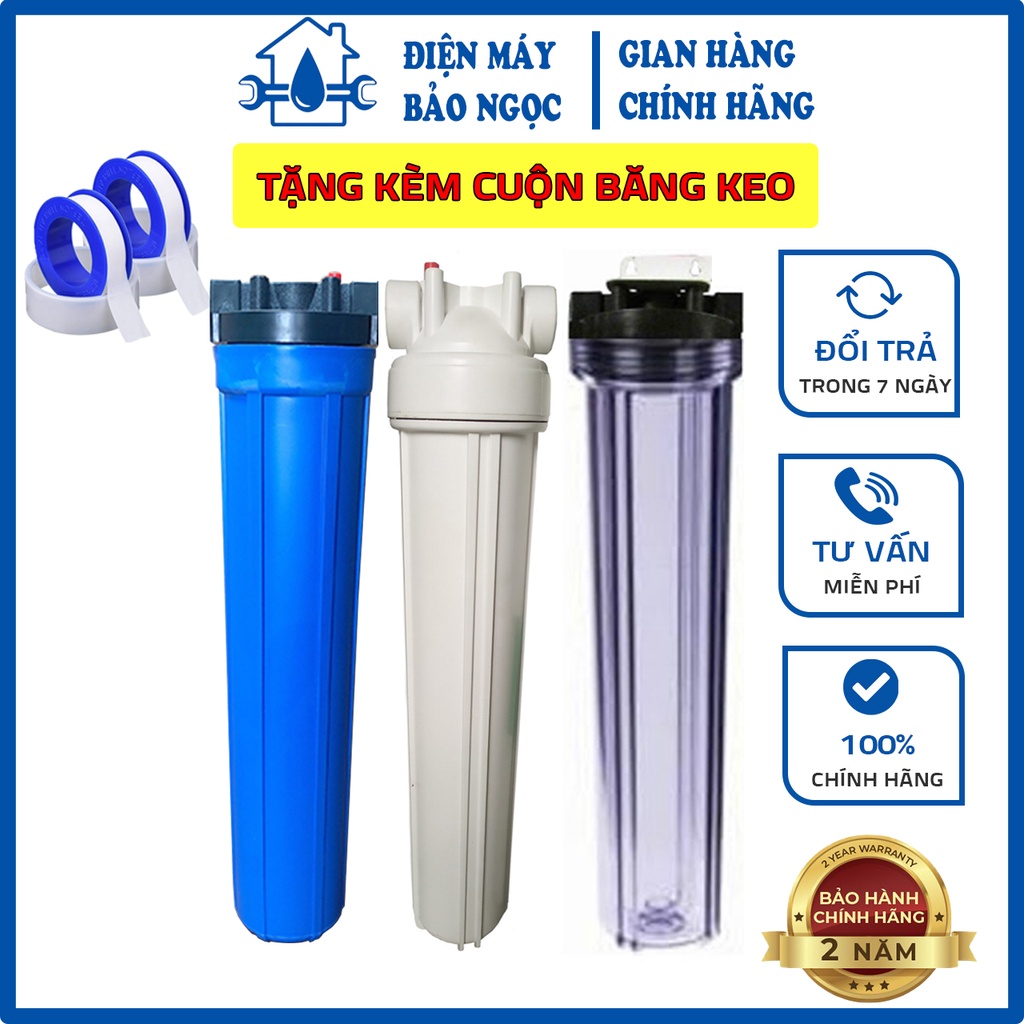 Cốc Lọc Nước 20 Inch Xanh/ Trắng SIÊU BỀN, Dày Dặn, Nhựa Nguyên Sinh, Zen 17, 21, 27